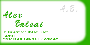 alex balsai business card